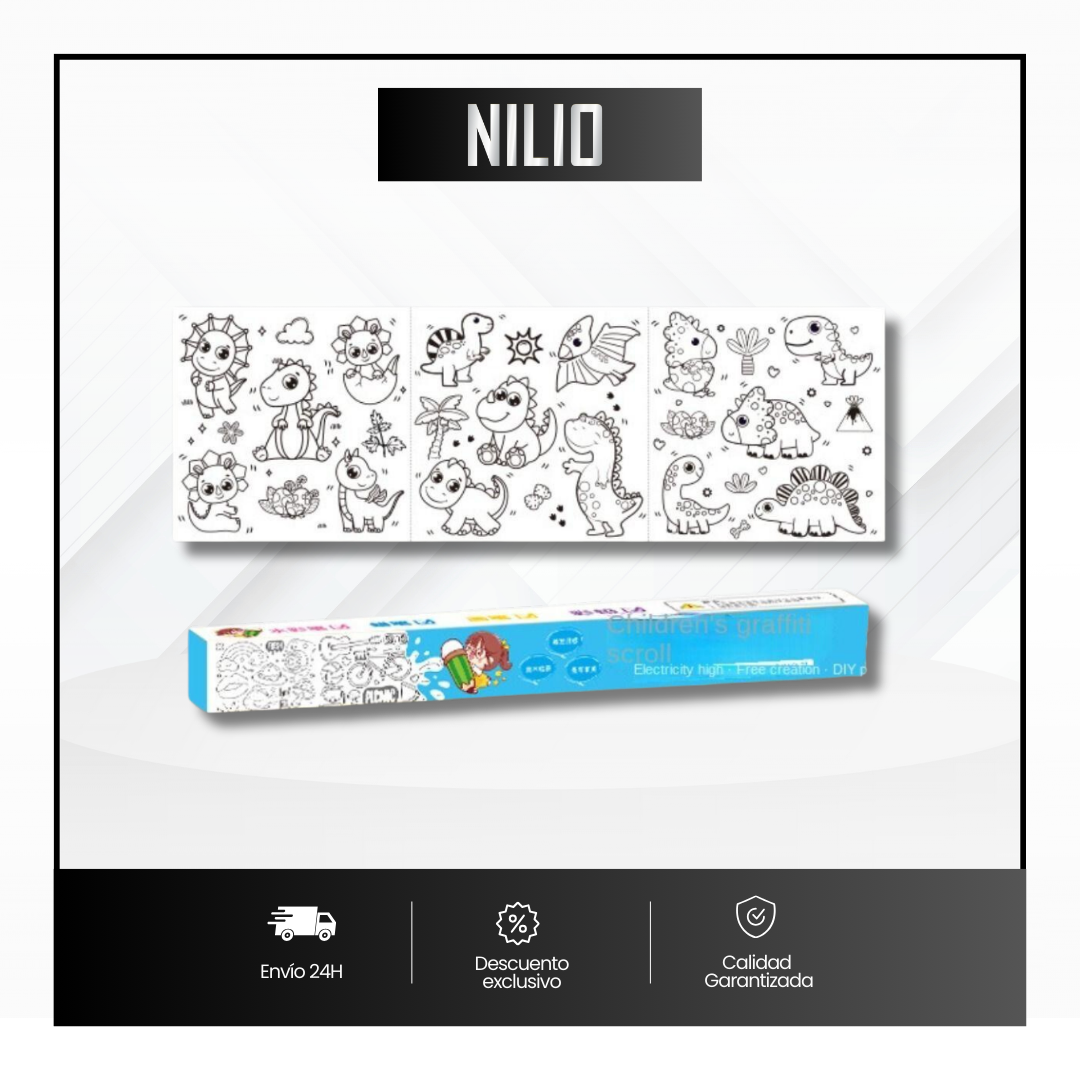 Kit de Niños, Dibujo en Rollo x 2 + Colores