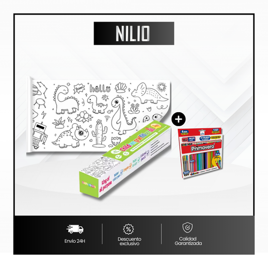 Kit de Niños, Dibujo en Rollo x 2 + Colores